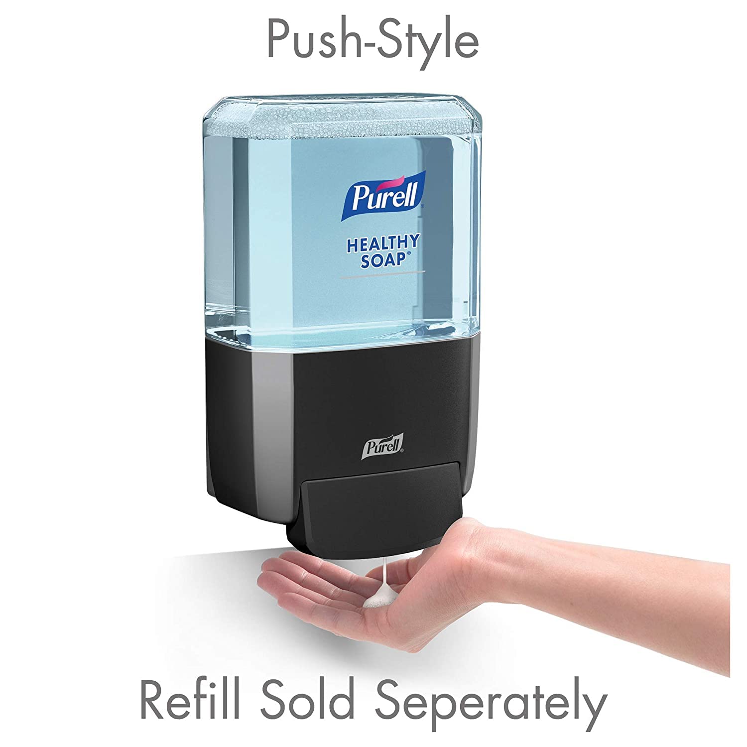 PURELL ES4 Manual Wall-Mounted Hand Soap Dispenser, Graphite, Compatible with 1200 mL PURELL Brand HEALTHY SOAP Refills (Pack of 1) - 5034-01 - Manufactured by GOJO, Inc.