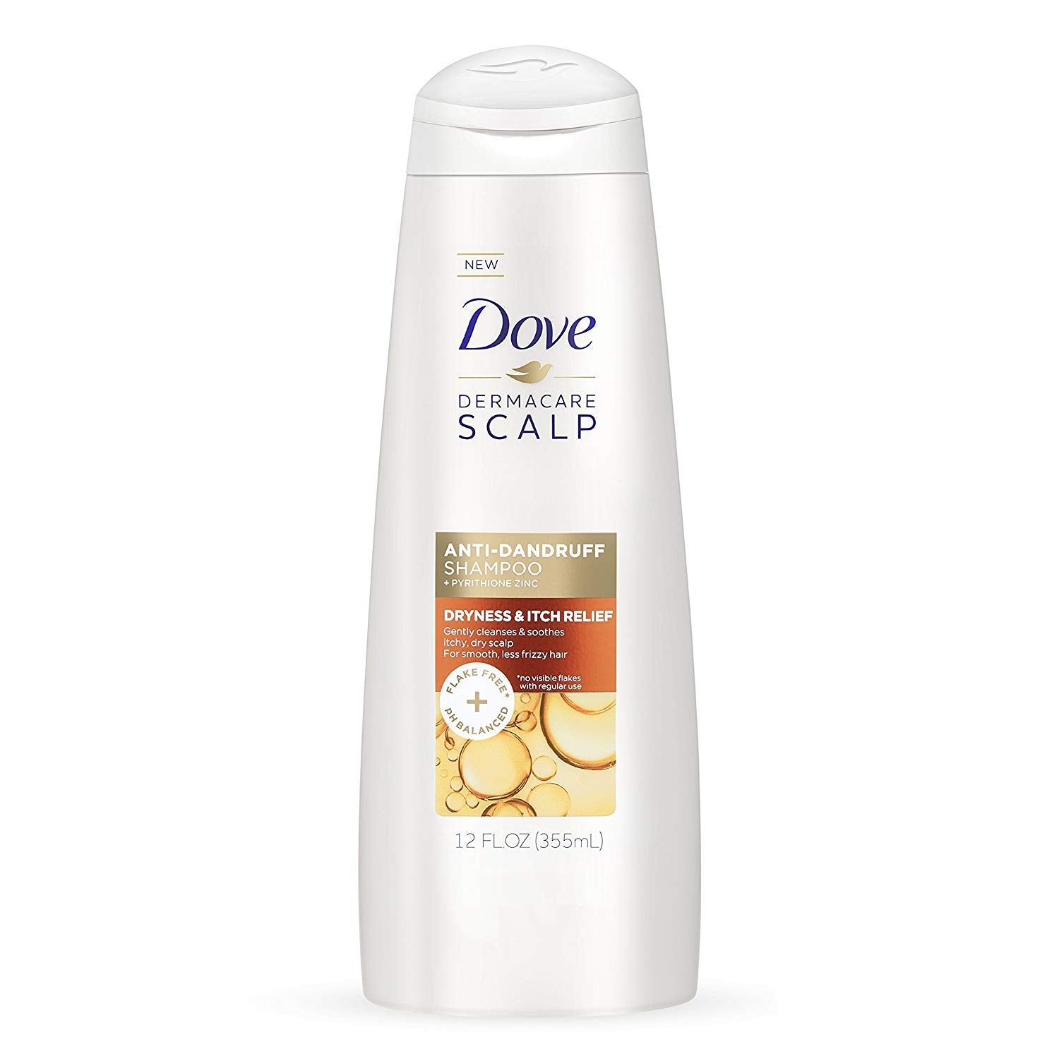 Dove Damage Therapy Derma Shampoo Dryness + Itch for Flaky Scalp with Pyrithione Zinc and Coconut Oil 12 Fl Oz