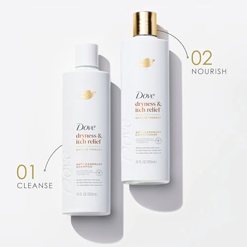 Dove Damage Therapy Derma Shampoo Dryness + Itch for Flaky Scalp with Pyrithione Zinc and Coconut Oil 12 Fl Oz