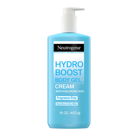 Neutrogena Hydro Boost Body Moisturizing Gel Cream with Hyaluronic Acid, Non-Greasy & Fast Absorbing, Lightweight Hydrating Body Lotion for Normal to Dry Skin, Fragrance-Free, 16 oz (Pack of 2)