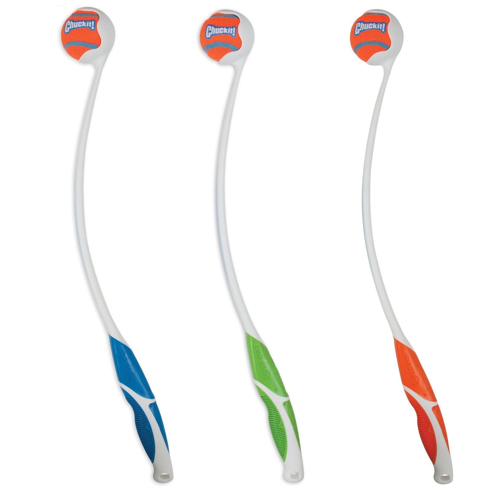 Chuckit! Ultra Ball & Launcher Bundle - Classic 26" with 2 Pack Medium (2.5") Bouncy Fetch Balls for Dogs 20-60 lbs, Dog Fetch Ball Thrower