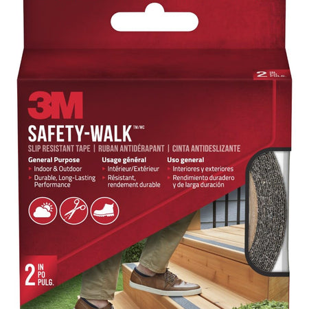 3M Safety-Walk Slip Resistant Tape, 1 in x 15 ft, Anti Slip Black Tape, Adhere Without Wrinkling, Curling, Tearing or Lifting, Self-Adhesive Backing, Quick & Easy Application, 1 Roll (610B-R1X180)