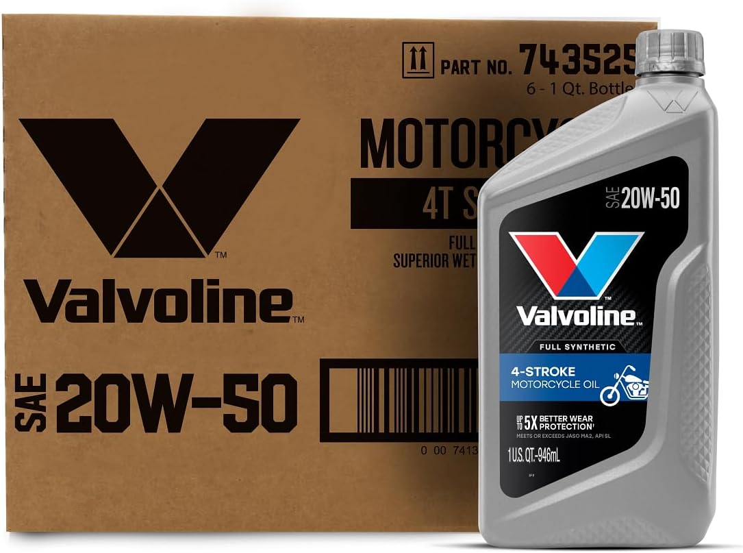 Valvoline 4-Stroke Motorcycle Full Synthetic SAE 10W-40 Motor Oil 1 QT (Pack of 3)