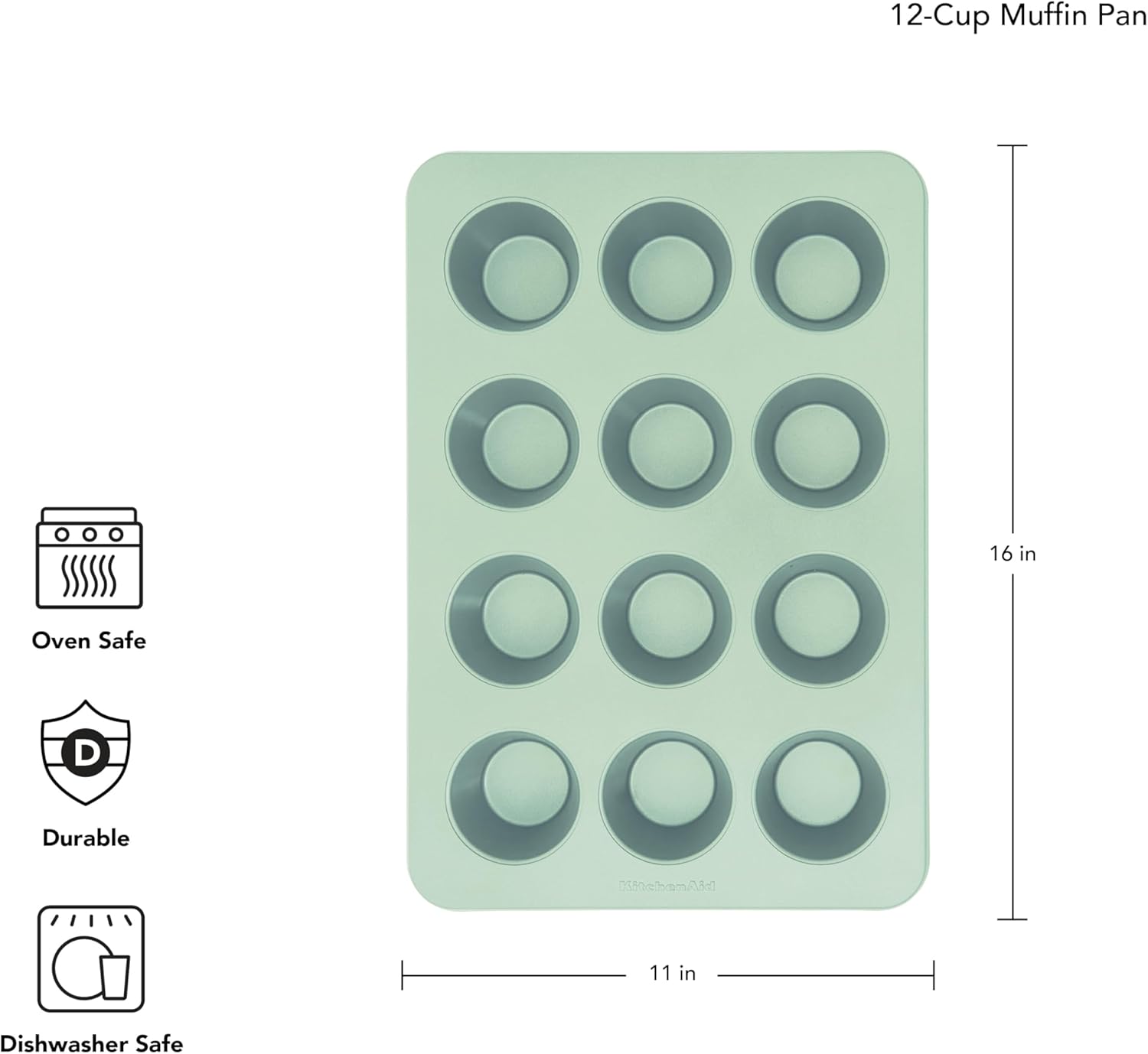 KitchenAid Non-stick Muffin Pan, 12 Cup, Evergreen