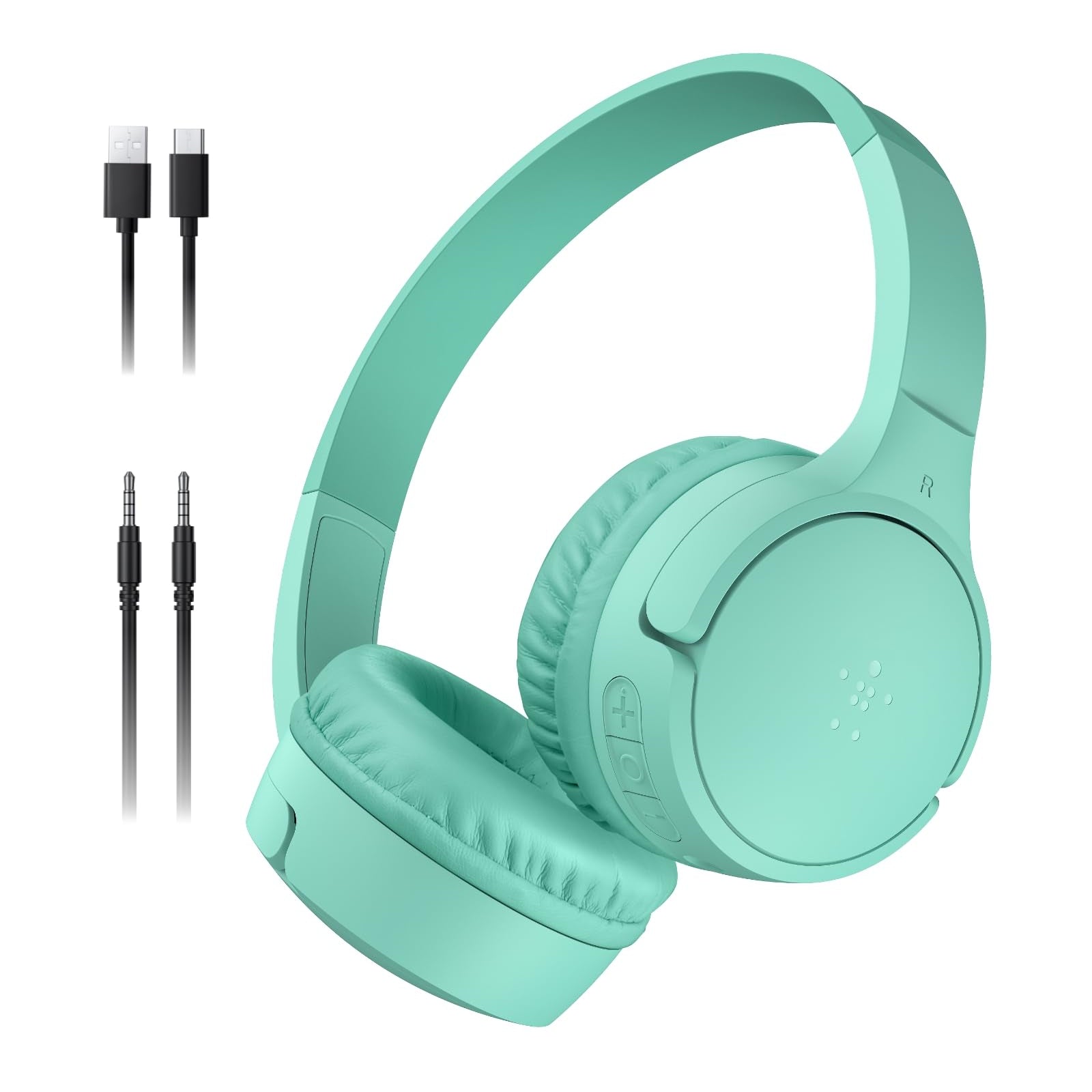 Belkin SoundForm Mini - Wireless Bluetooth Kids Headphones, 30H Battery, 85dB Safe Volume Limit, Built-in Microphone - Toddler On-Ear Earphones for iPhone, iPad, Fire Tablet, Ideal for School - White