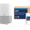 Tork Centerfeed Wall Mounted Dispenser White - M2 + Refill - Centerfeed Hand Towel White, 6 x 600 Sheets