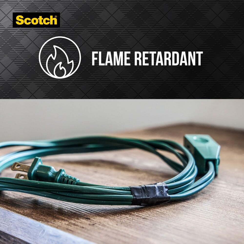 Scotch Vinyl 700 Electrical Tape, 1 Roll, Black, 3/4-in x 66-ft, General Purpose, Commercial Grade, Rated for Temperatures Up to 194-Degree, Highly Flexible, Stretchy & Conformable (700)