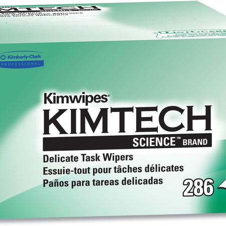 Kimtech 34155 KIMWIPES, Delicate Task Wipers, 1-Ply, 4 2/5 x 8 2/5, 286/Box