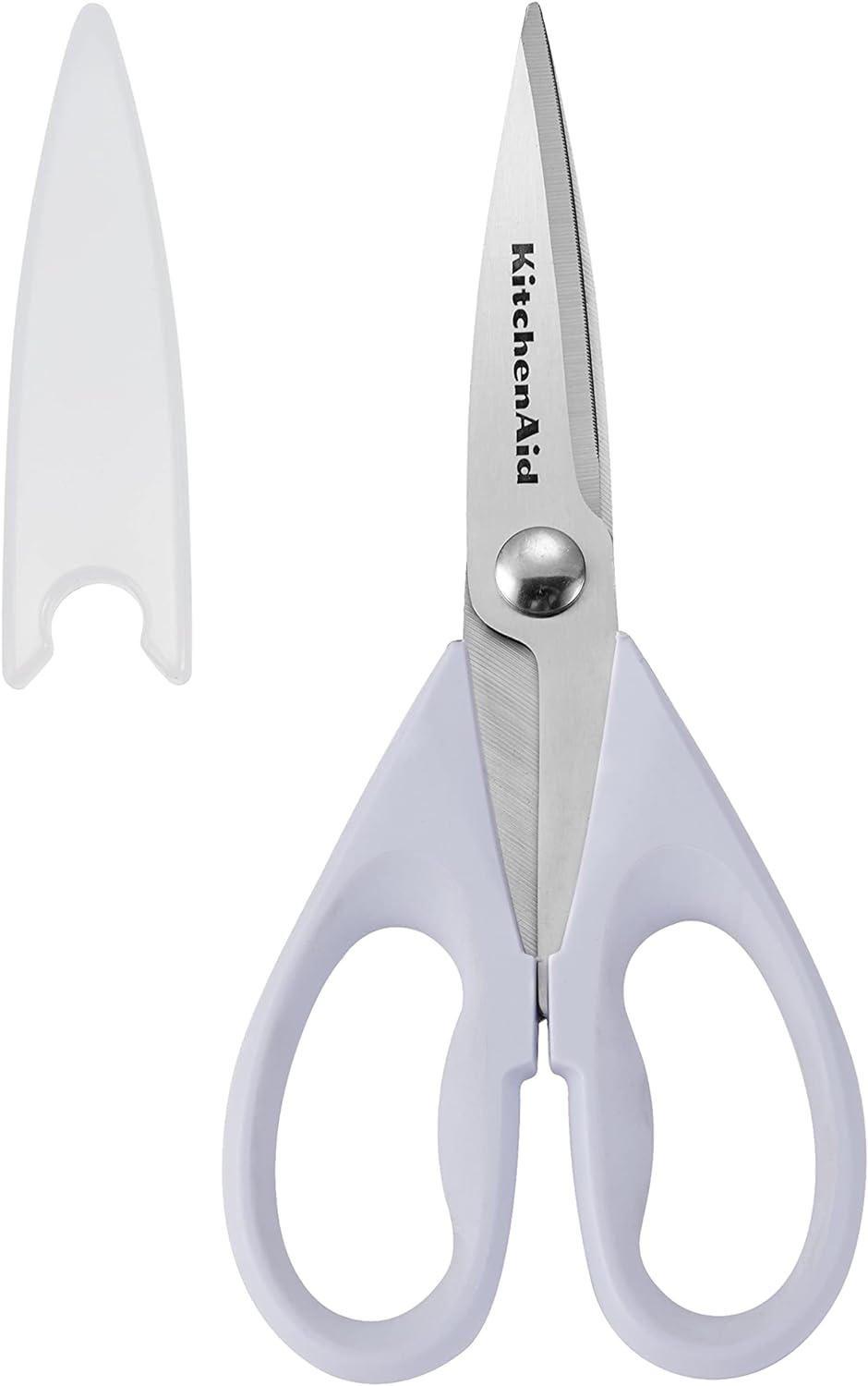 KitchenAid All Purpose Kitchen Shears with Protective Sheath Durable Stainless Steel Scissors, Dishwasher Safe, Soft Grip Comfort Handle, 8.72 Inch, Aqua Sky