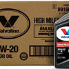 Valvoline Full Synthetic High Mileage with MaxLife Technology SAE 0W-20 Motor Oil 5 QT, Case of 3