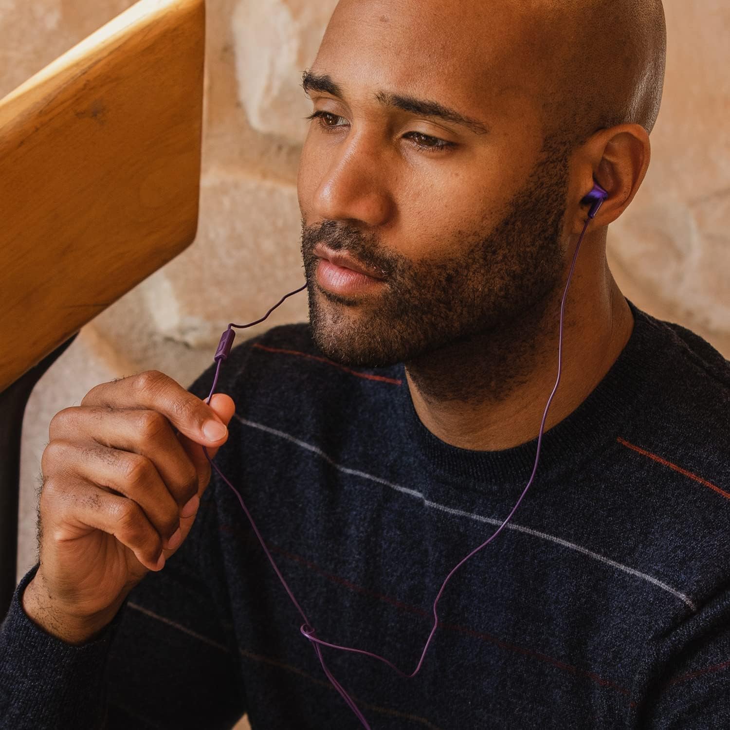 Panasonic ErgoFit Wired Earbuds, 3.5mm Jack In-Ear Headphones Wired with Dynamic Crystal-Clear Sound and Soft Ergonomic Custom-Fit Earpieces (S/M/L), for Phones and Laptops - RP-HJE120-N (Rose Gold)