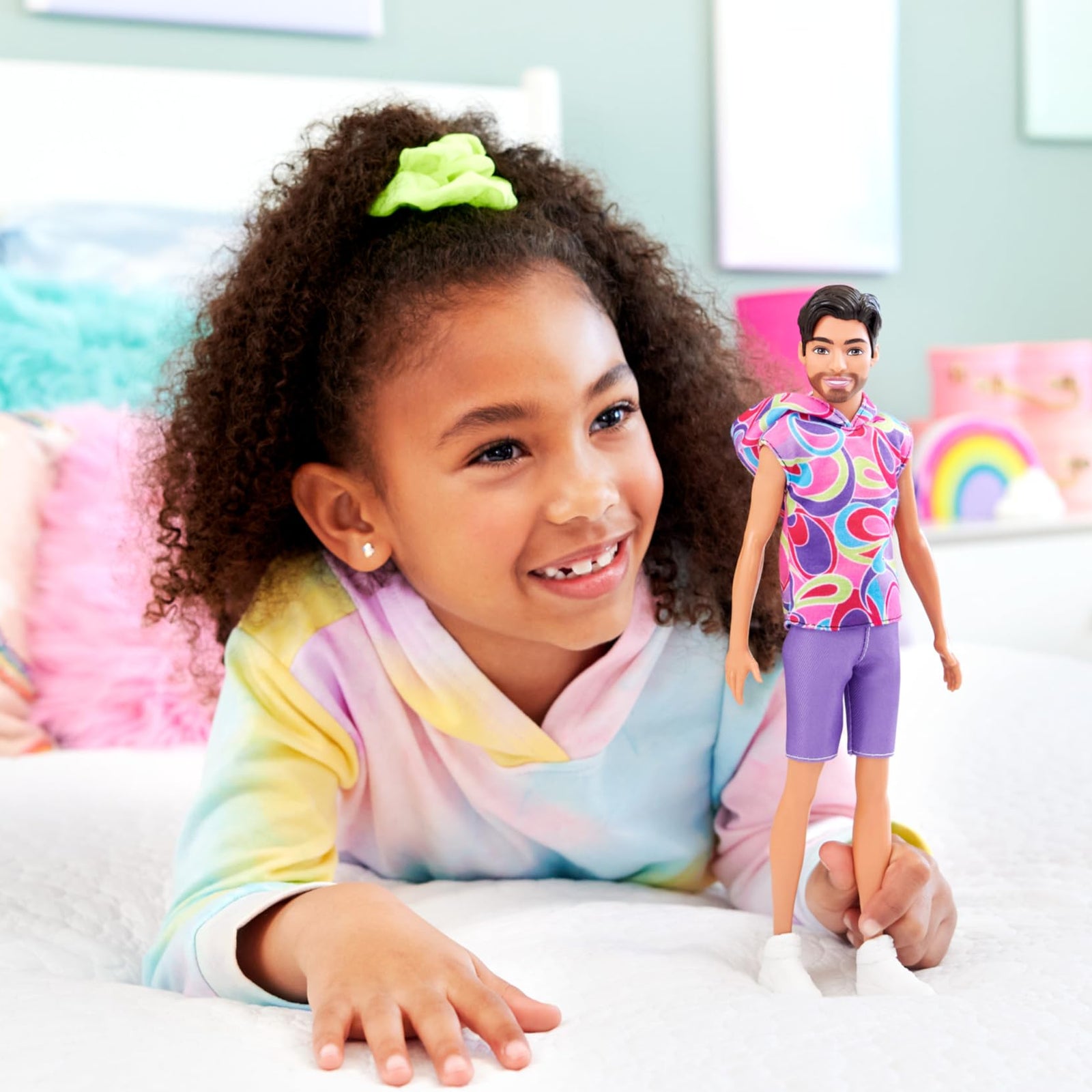 Barbie Fashionistas Doll #221 with Natural Black Hair Wearing Removable Red Dress & Accessories, 65th Anniversary Collectible Toy