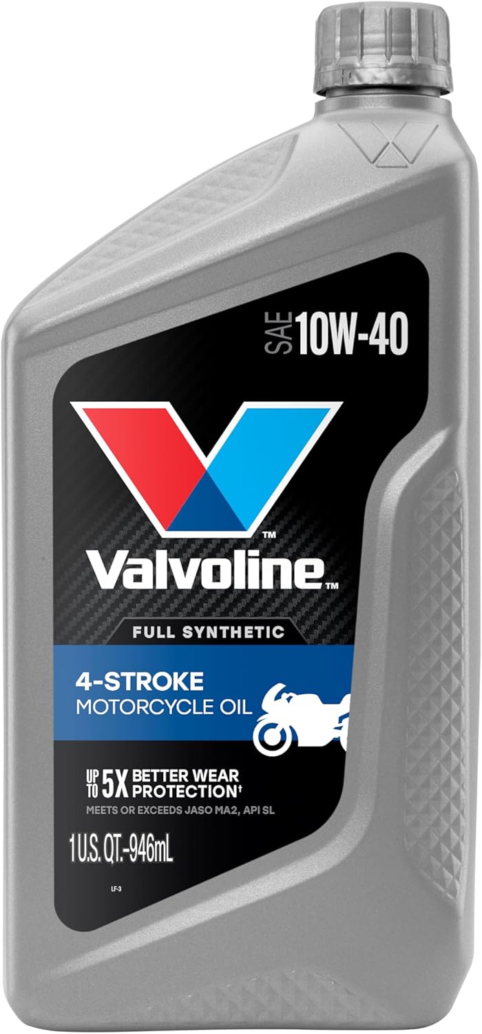 Valvoline 4-Stroke Motorcycle Full Synthetic SAE 10W-40 Motor Oil 1 QT (Pack of 3)