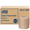 Tork Hand Towel Roll, Natural, Universal, H80, Extra Large, 100% Recycled, 1-Ply, 6 Rolls x 1000 ft, 8031000