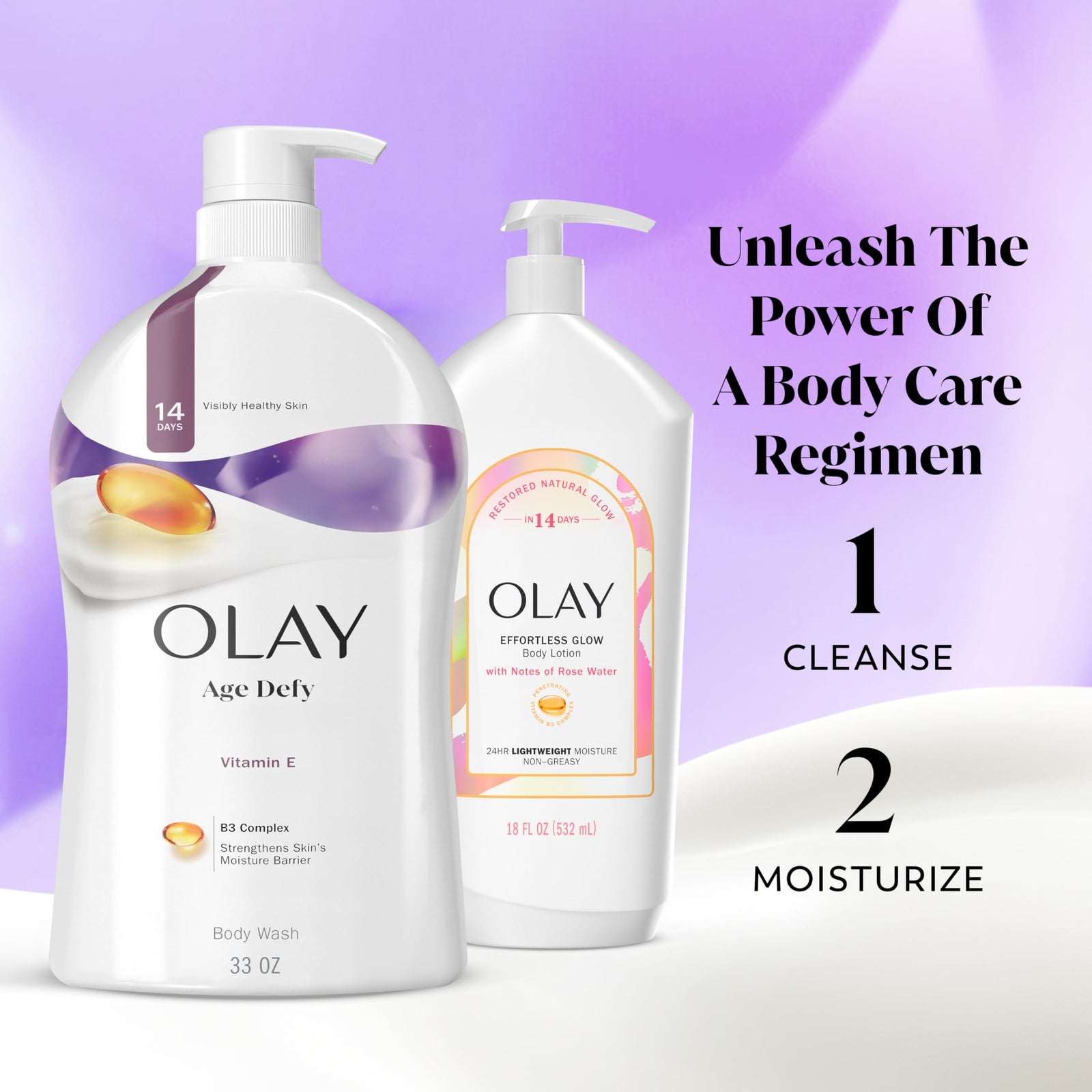 Olay Body Wash for Women, Age Defying with Vitamin E, 24hr Moisturizing, Hydrating & Refreshing, B3 Vitamin Complex, Free of Parabens & Phthalates, For All Skin Types, Scented, 33 fl oz (Pack of 4)