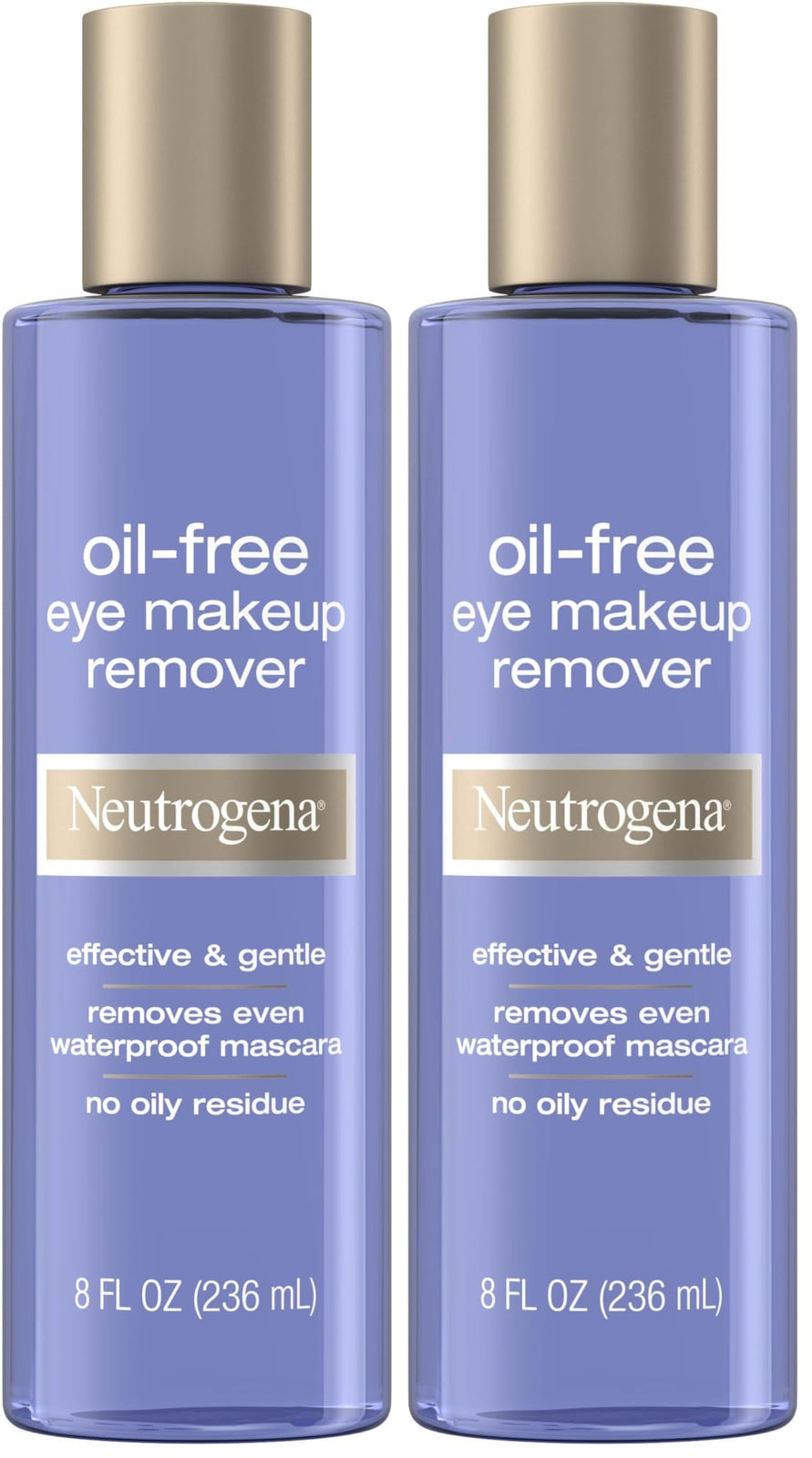 Neutrogena Gentle Oil-Free Eye Makeup Remover & Cleanser for Sensitive Eyes, Non-Greasy Makeup Remover, Removes Waterproof Mascara, Dermatologist & Ophthalmologist Tested, 5.5 fl. oz, 3 Pack