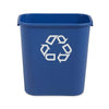 Rubbermaid Commercial Products Deskside Recycling Can, 7-Gallon/28-Quart, Blue Recycling Symbol, Plastic, for Bedroom/Bathroom/Office/Under Desk/Sink