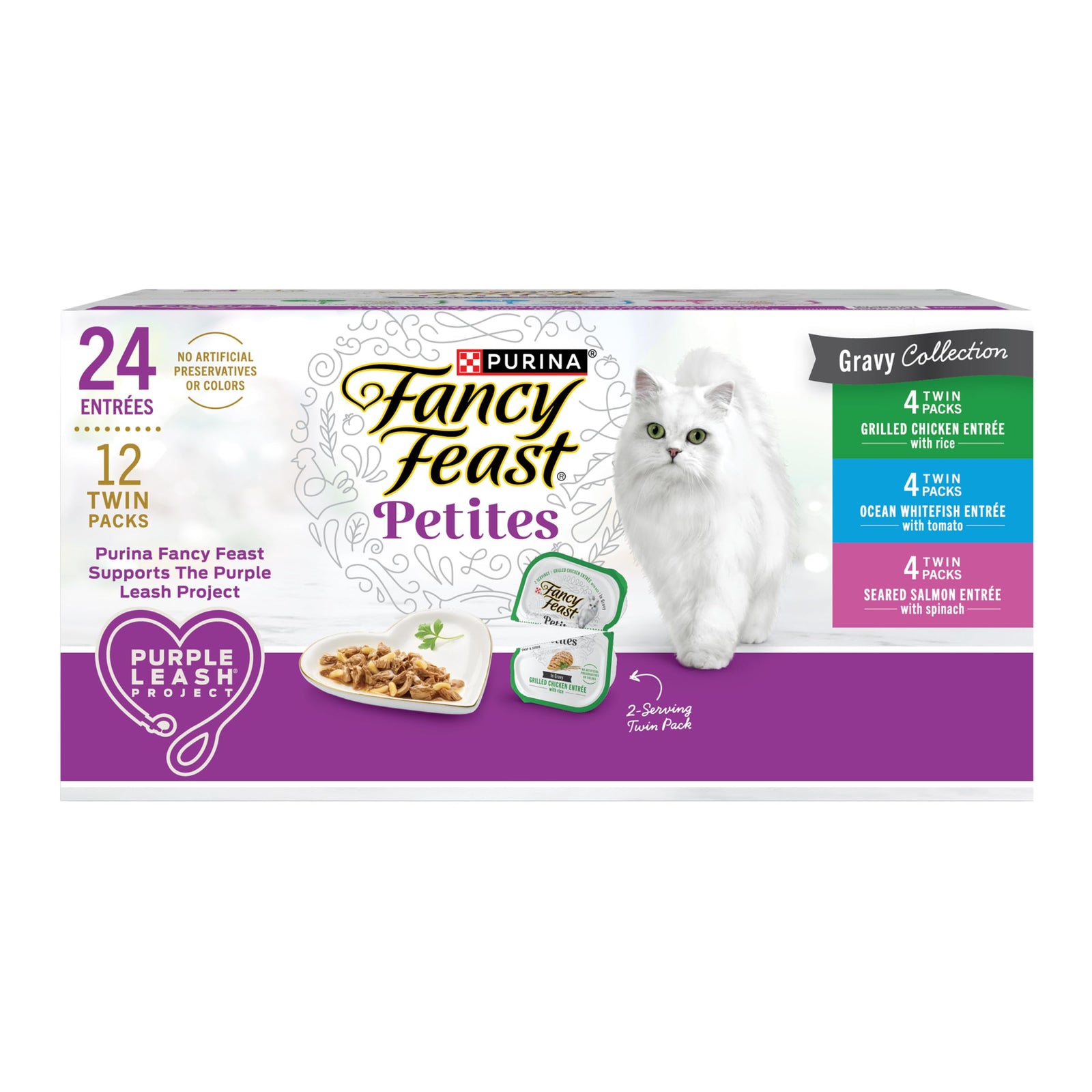 Purina Fancy Feast Gravy Lovers Poultry and Beef Grilled Gourmet Wet Cat Food Variety Pack - (Pack of 24) 3 oz. Cans
