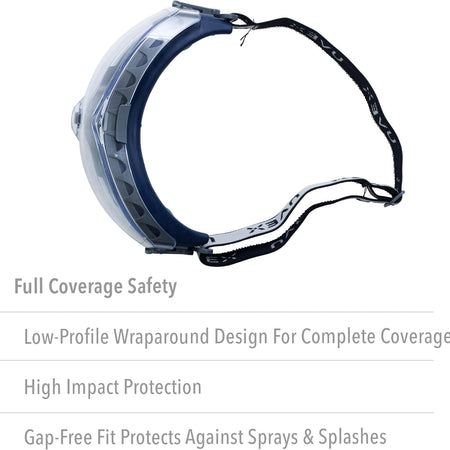 Uvex Stealth OTG Safety Goggles with Clear HydroShield Anti-Fog Lens & Fabric Headband (S3970HSF)