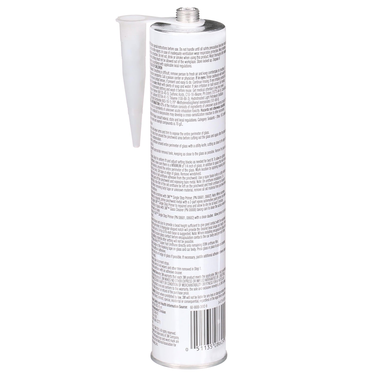 3M 08609 Window-Weld Super Fast Urethane Windshield Adhesive, High-Strength Fast-Curing One-Part Auto Glass Sealant, 10.5 fl oz (310 mL) Cartridge, Black