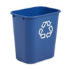 Rubbermaid Commercial Products Deskside Recycling Can, 7-Gallon/28-Quart, Blue Recycling Symbol, Plastic, for Bedroom/Bathroom/Office/Under Desk/Sink