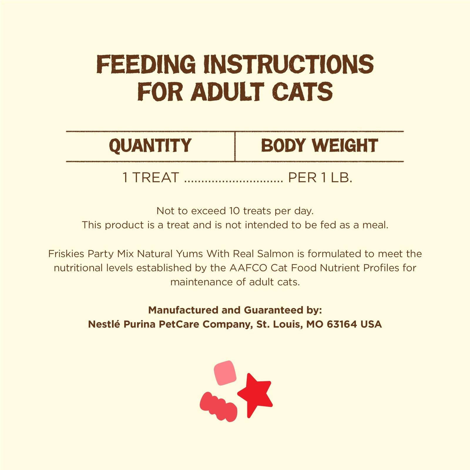 Purina Friskies Natural Cat Treats, Party Mix Natural Yums With Real Salmon and Vitamins, Minerals & Nutrients - (Pack of 10) 2.1 Oz. Pouches