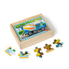 Melissa & Doug 4‑in‑1 Wooden Construction Vehicles Jigsaw Puzzle Set, 48 Pieces with Storage Box, Toddler Puzzle Toy for Kids Ages 3+ - FSC Certified