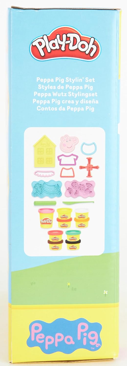 Play-Doh Peppa Pig Stylin' Set, Peppa Pig Playset with 9 Cans and 11 Tools, Peppa Pig Toys for 3 Year Old Girls and Boys and Up