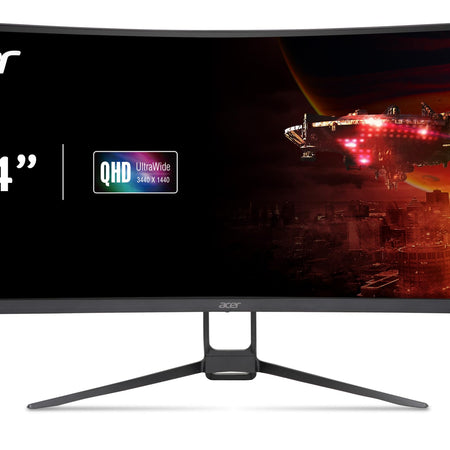acer Nitro 34 Inch UWQHD 3440 x 1440 1000R Curved PC Gaming Monitor | AMD FreeSync Premium | 240Hz Refresh | Up to 0.5ms | AdobeRGB 90% | HDR 10 | One DP 1.4 & Two HDMI 2.1 | EDA343CUR Xbmiippx