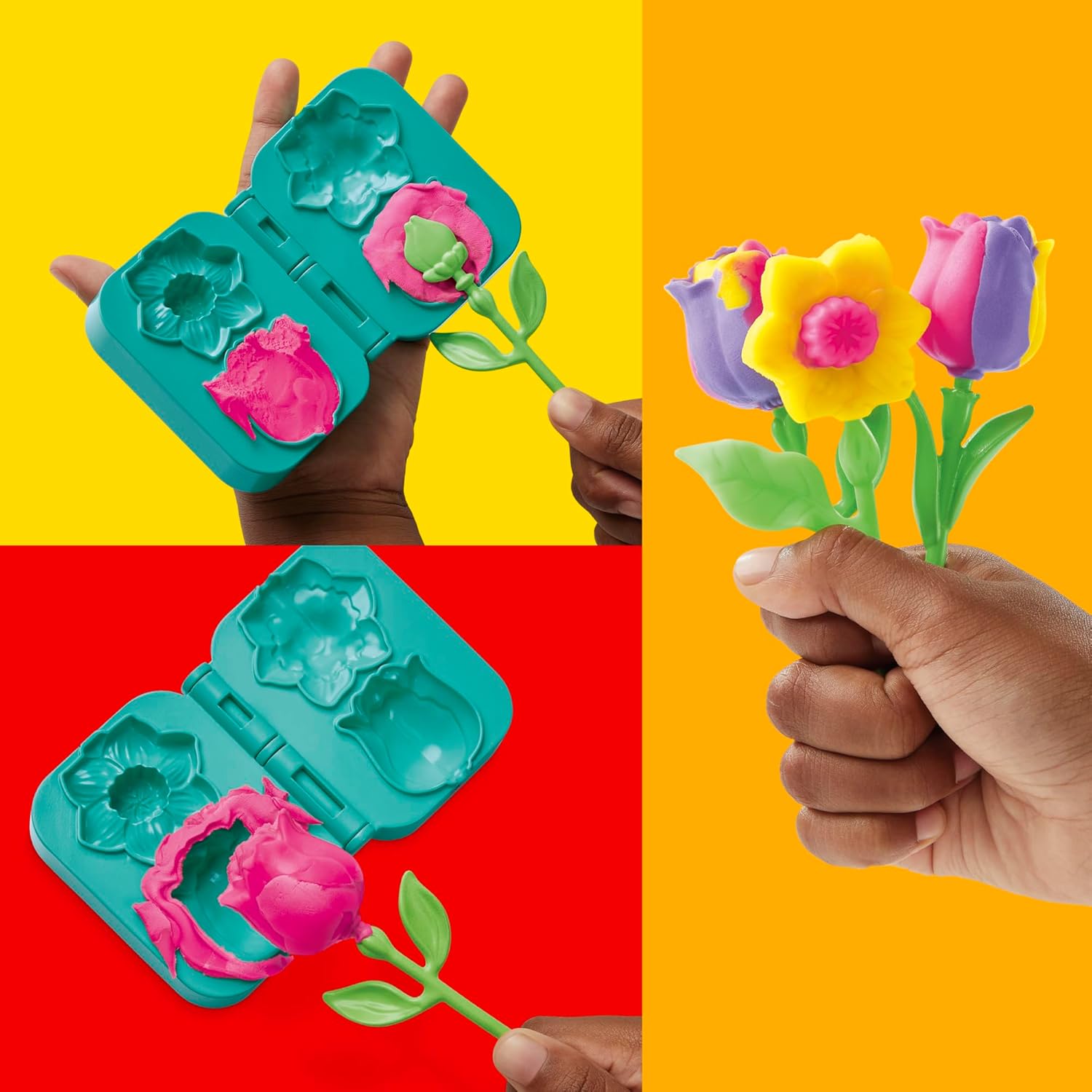 Play-Doh Flower Bundle, Tulips, Daffodils, Sunflower & Daisies, Kids Arts & Crafts Kit, Gifts for Girls & Boys (Bundle)