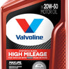 Valvoline Full Synthetic High Mileage with MaxLife Technology SAE 0W-20 Motor Oil 5 QT, Case of 3