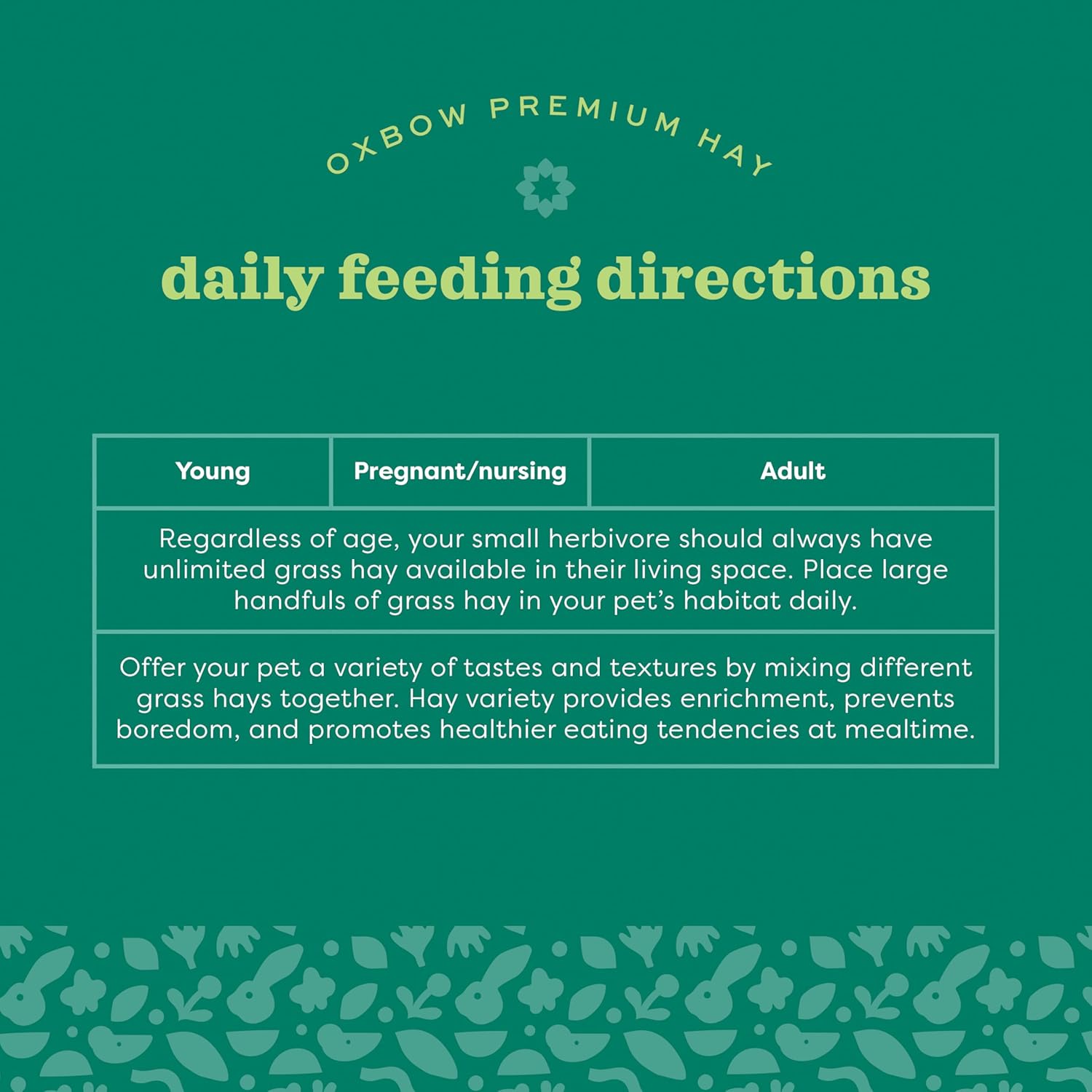 Oxbow Western Timothy Hay, Guinea Pig Hay, Small Pet Bunny Supplies, All Natural Grass for Guinea Pig, Bunny, Chinchilla & Hamster, Oxbow Rabbit Supplies for Bunnies, 90 oz. bag