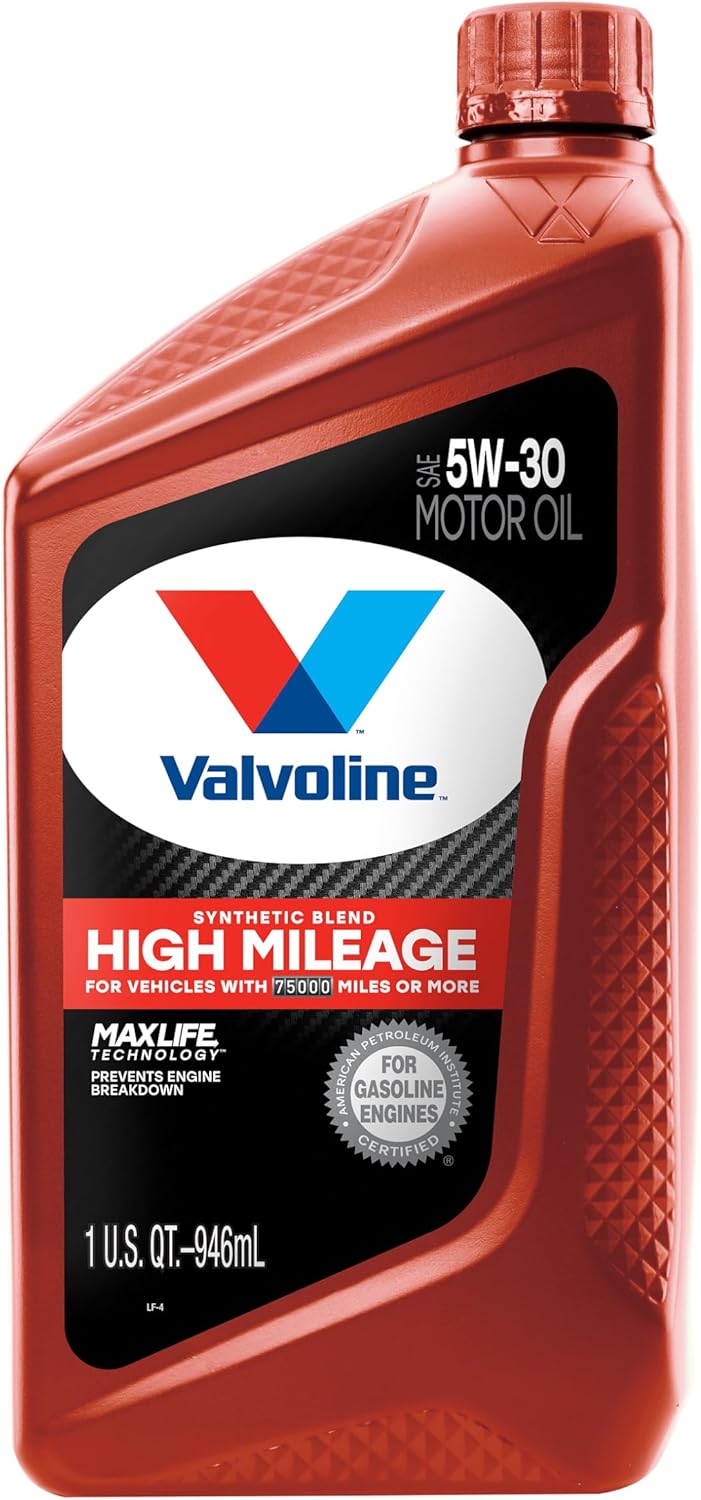 Valvoline Full Synthetic High Mileage with MaxLife Technology SAE 0W-20 Motor Oil 5 QT, Case of 3