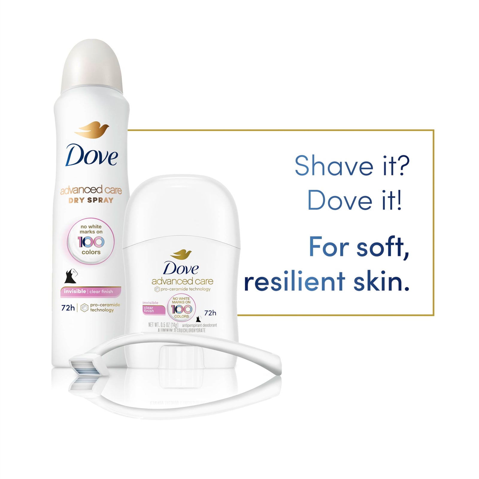 Dove Advanced Care Antiperspirant Deodorant Stick Sheer Cool for Soft, Resilient Skin, with 72-Hour Sweat & Odor Protection, 2.6 oz