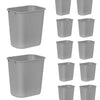 Rubbermaid Commercial Products Wastebasket/Trash Can, 7-Gallon/28-Quart, Gray, Plastic, for Bedroom/Bathroom/Office, Fits Under Desk/Sink/Cabinet, Pack of 12