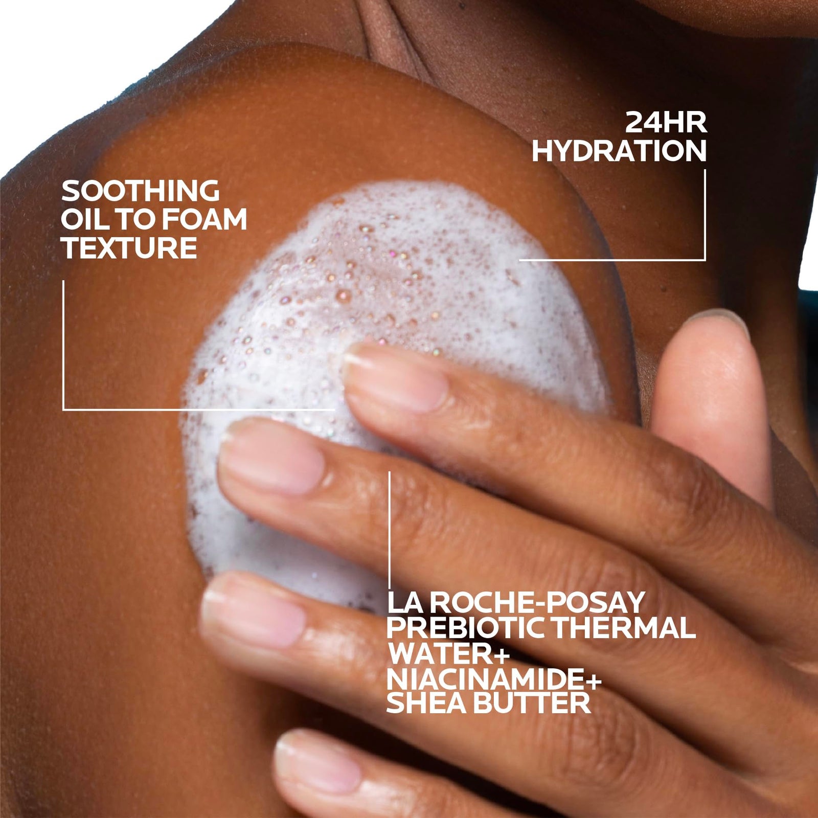 La Roche-Posay Lipikar AP+ Gentle Foaming Cleansing Oil, Gentle Oil Cleanser for Face and Body Formulated with Niacinamide, Long-Lasting 24-hour Hydration, Fragrance-Free & Soap Free