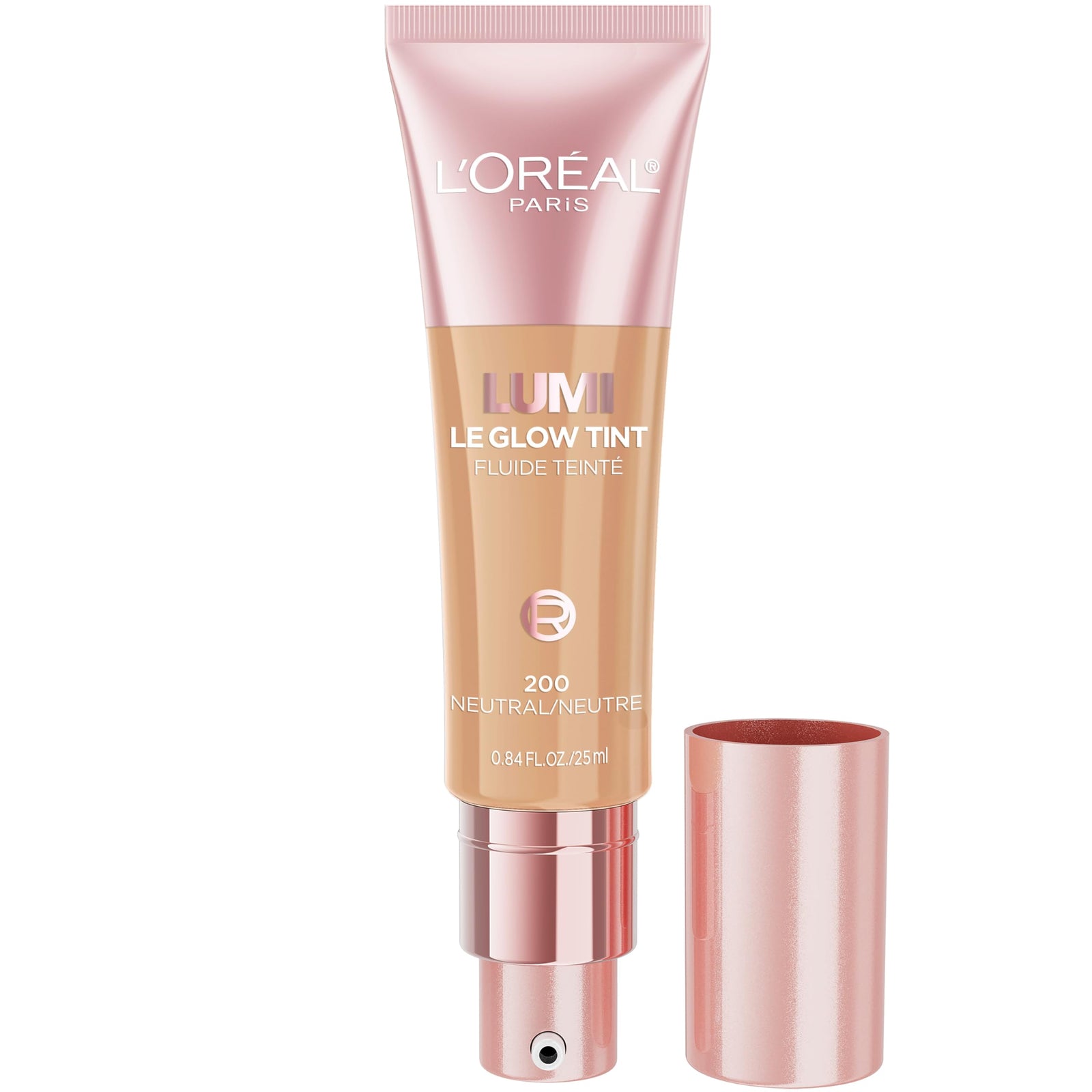 L'Oreal Paris Lumi Le Glow Skin Tint, Lightweight Water-Based Tinted Serum with Foundation-Like Coverage, Glow Illuminator, Warm 220, 0.85 Fl Oz