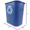 Rubbermaid Commercial Products Deskside Recycling Can, 7-Gallon/28-Quart, Blue Recycling Symbol, Plastic, for Bedroom/Bathroom/Office/Under Desk/Sink