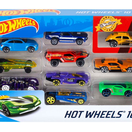 Hot Wheels Set of 10 1:64 Scale Toy Trucks and Cars for Kids and Collectors, Styles May Vary (Amazon Exclusive)