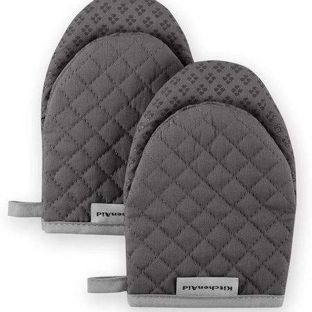 KitchenAid Asteroid Mini Oven Mitt Set, 5.5"x8", Charcoal Grey, 2 Piece