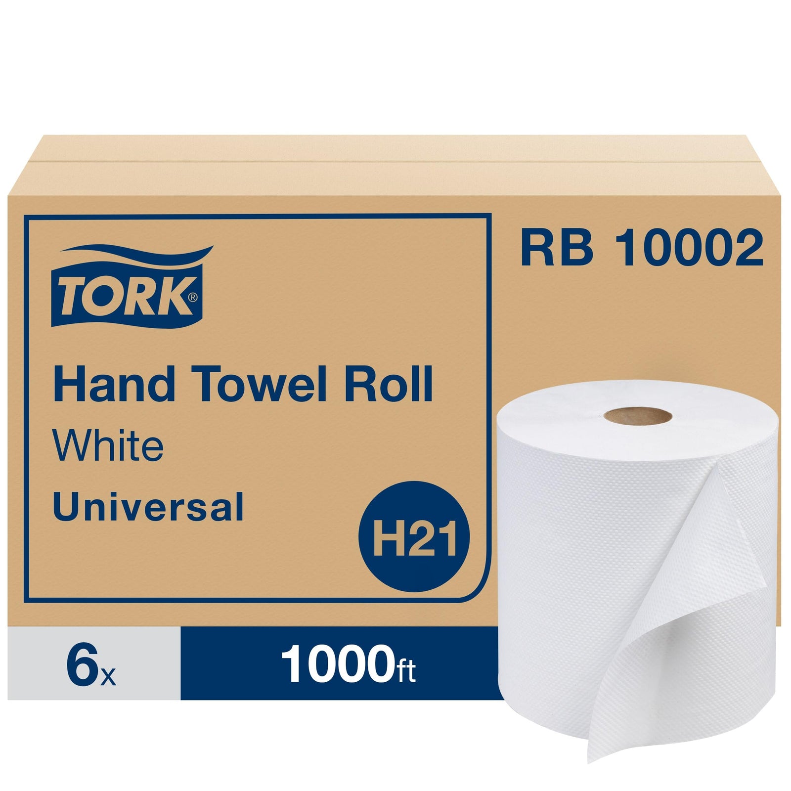 Tork Hand Towel Roll, Natural, Universal, H80, Extra Large, 100% Recycled, 1-Ply, 6 Rolls x 1000 ft, 8031000