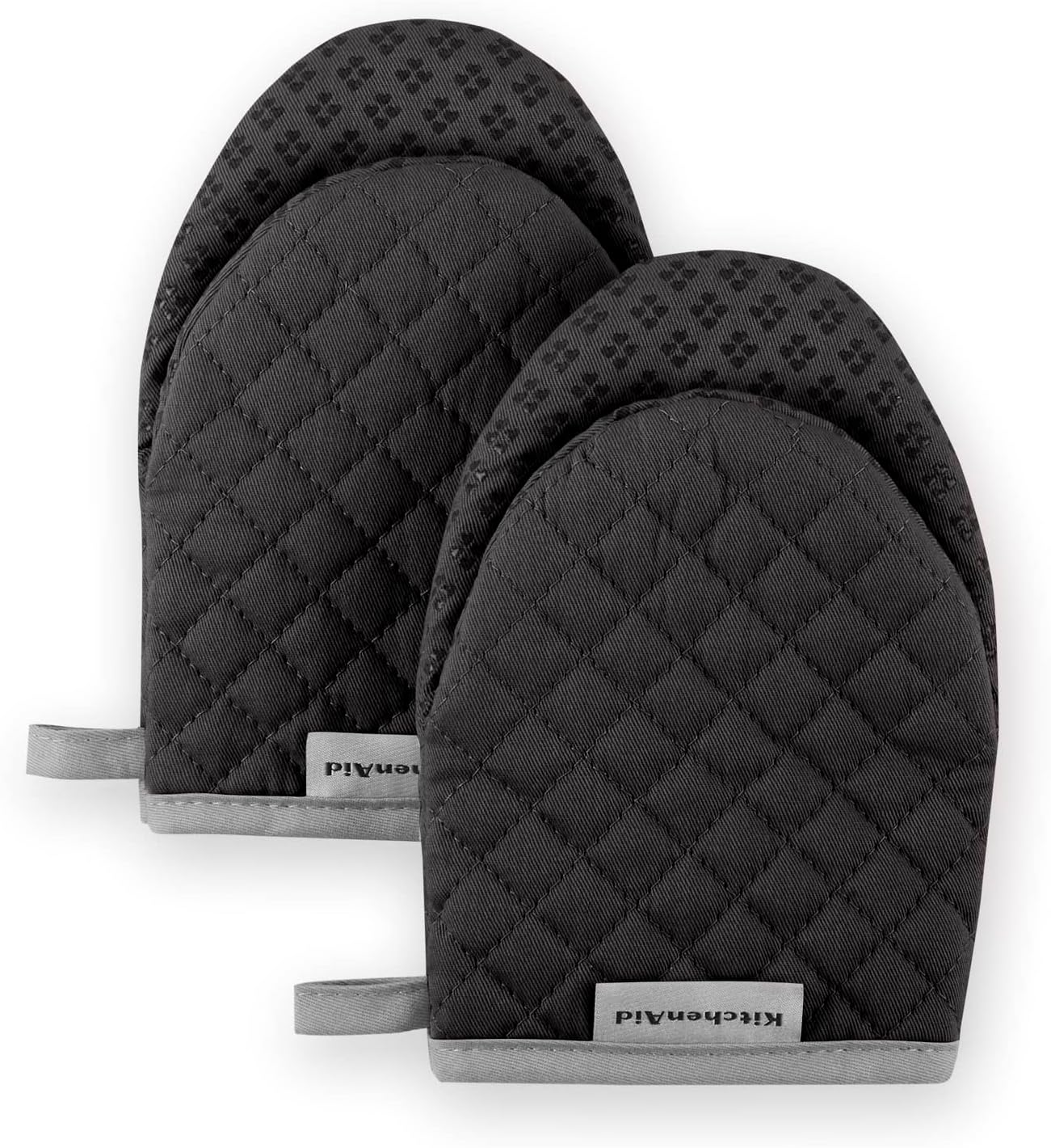 KitchenAid Asteroid Mini Oven Mitt Set, 5.5"x8", Charcoal Grey, 2 Piece