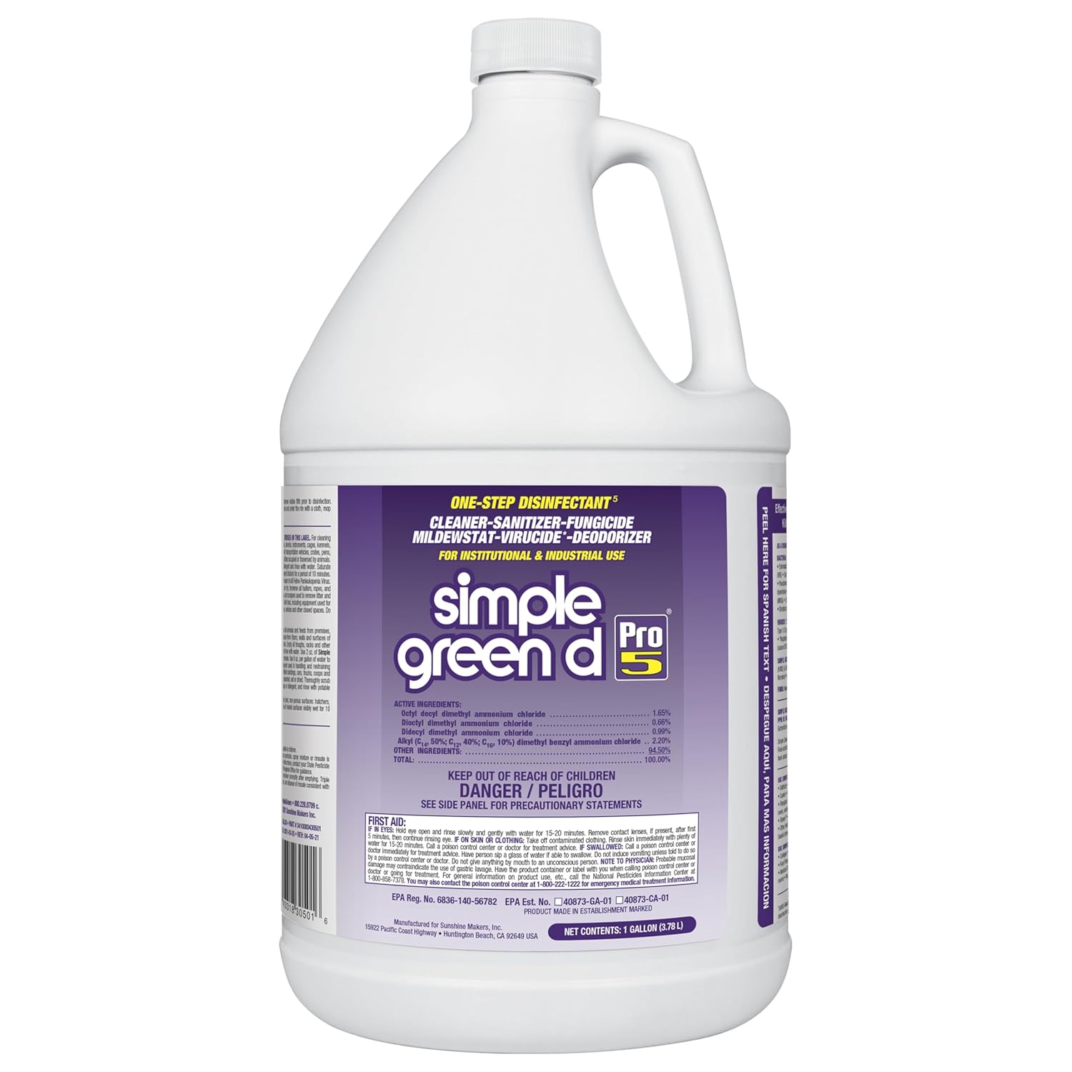 Simple Green 30501 d Pro 5 Disinfectant, 1 gal Bottle