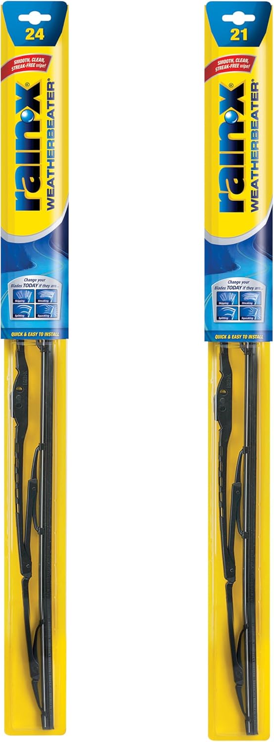 Rain-X 820146 WeatherBeater Wiper Blades, 24" and 20" Windshield Wipers (Pack of 2), Automotive Replacement Windshield Wiper Blades That Meet Or Exceed OEM Quality And Durability Standards
