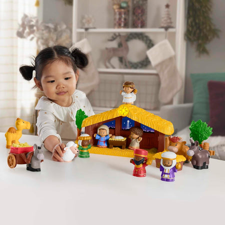 Fisher-Price Little People Toddler Toy Nativity Set with Music Lights & 18 Pieces for Christmas Pretend Play Kids Ages 1+ Years