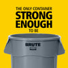 Rubbermaid Commercial Products BRUTE Heavy-Duty Round Trash/Garbage Can, 20-Gallon, Yellow, Outdoor Waste Container for Landscapers/Construction/Restaurants/Back of House/Offices/Warehouses, Pack of 6