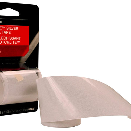 3M Scotchlite Silver Reflective Tape, 03456, 2 in x 36 in, 1 Roll