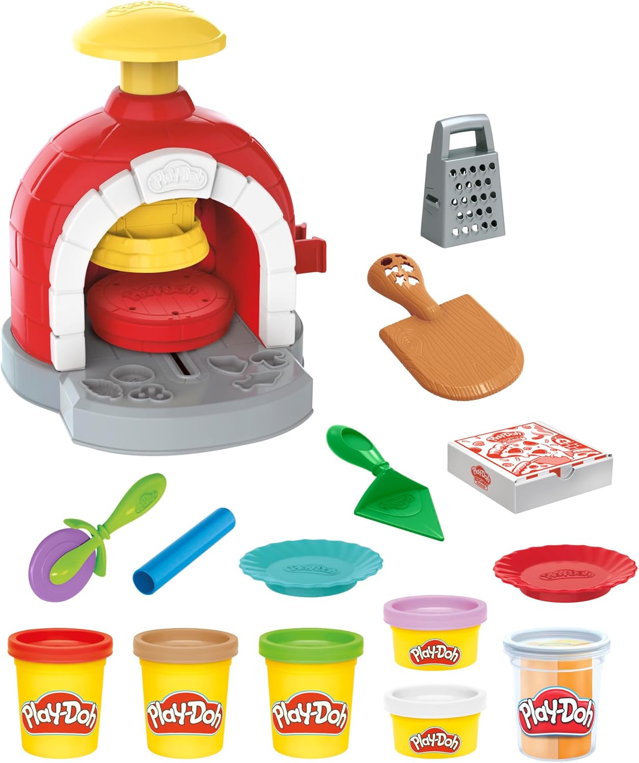 Play-Doh Kitchen Creations Pizza Oven Playset with 6 Cans & 8 Accessories, Back to School Classroom Supplies, Play Food & Cooking Toys, Preschool Toys, Ages 3+