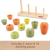 Fisher-Price Wood Toddler Toy Veggie Stacker, Tiny Garden Wooden Sorting & Stacking Activity for Preschool Kids Ages 18+ Months (Amazon Exclusive)