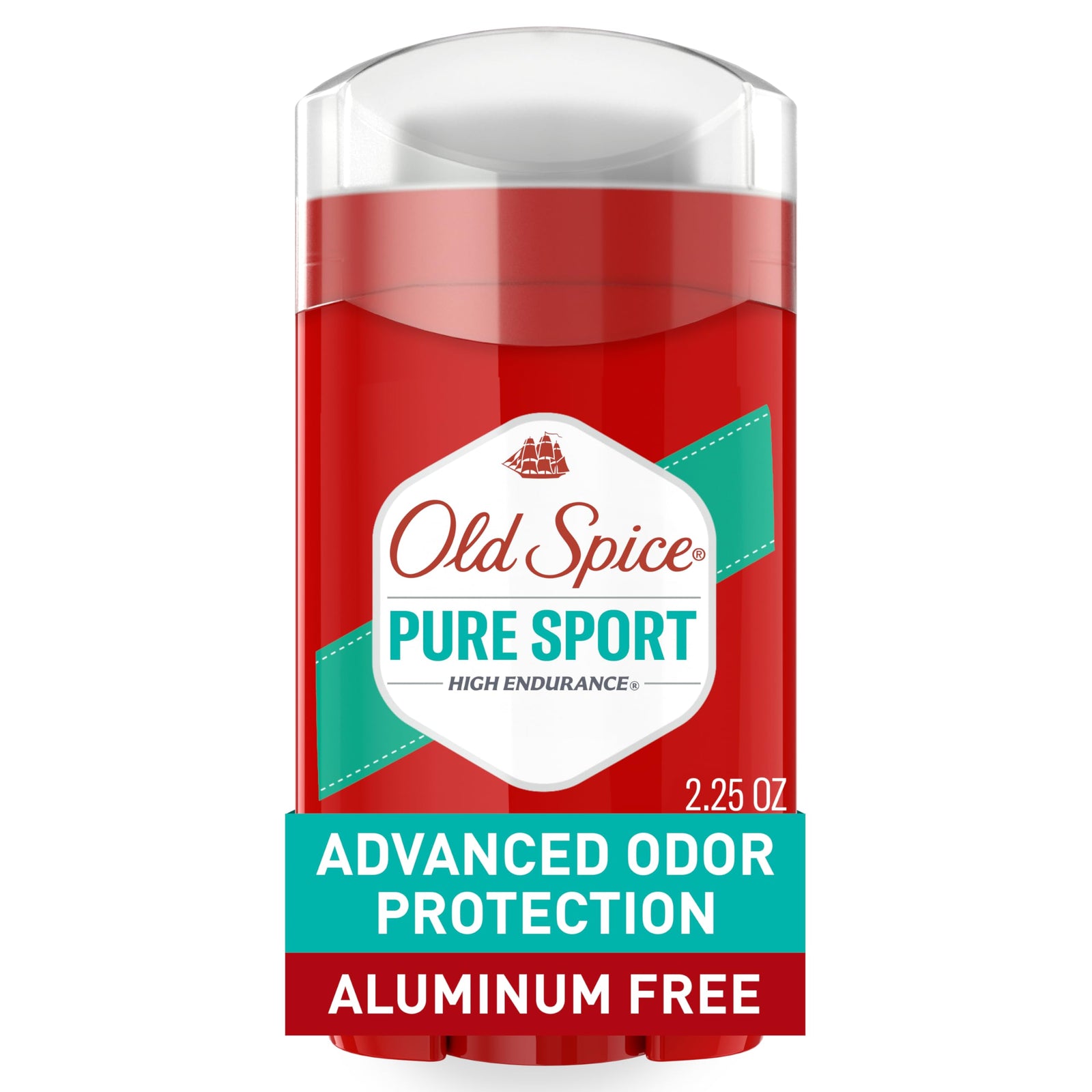 Old Spice Aluminum Free Deodorant For Men, High Endurance, 24/7 Sweat Defense & Odor Protection, 24/7 Freshness & Lasting Scent, Pure Sport Scent, 2.25 oz